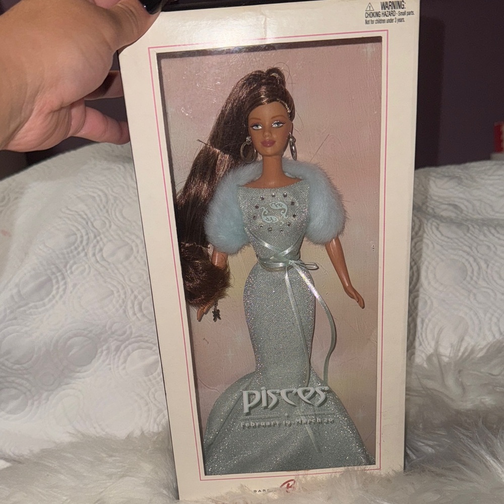 Barbie 2004 Vintage Pisces Doll in Glittering Teal and Silver Gown